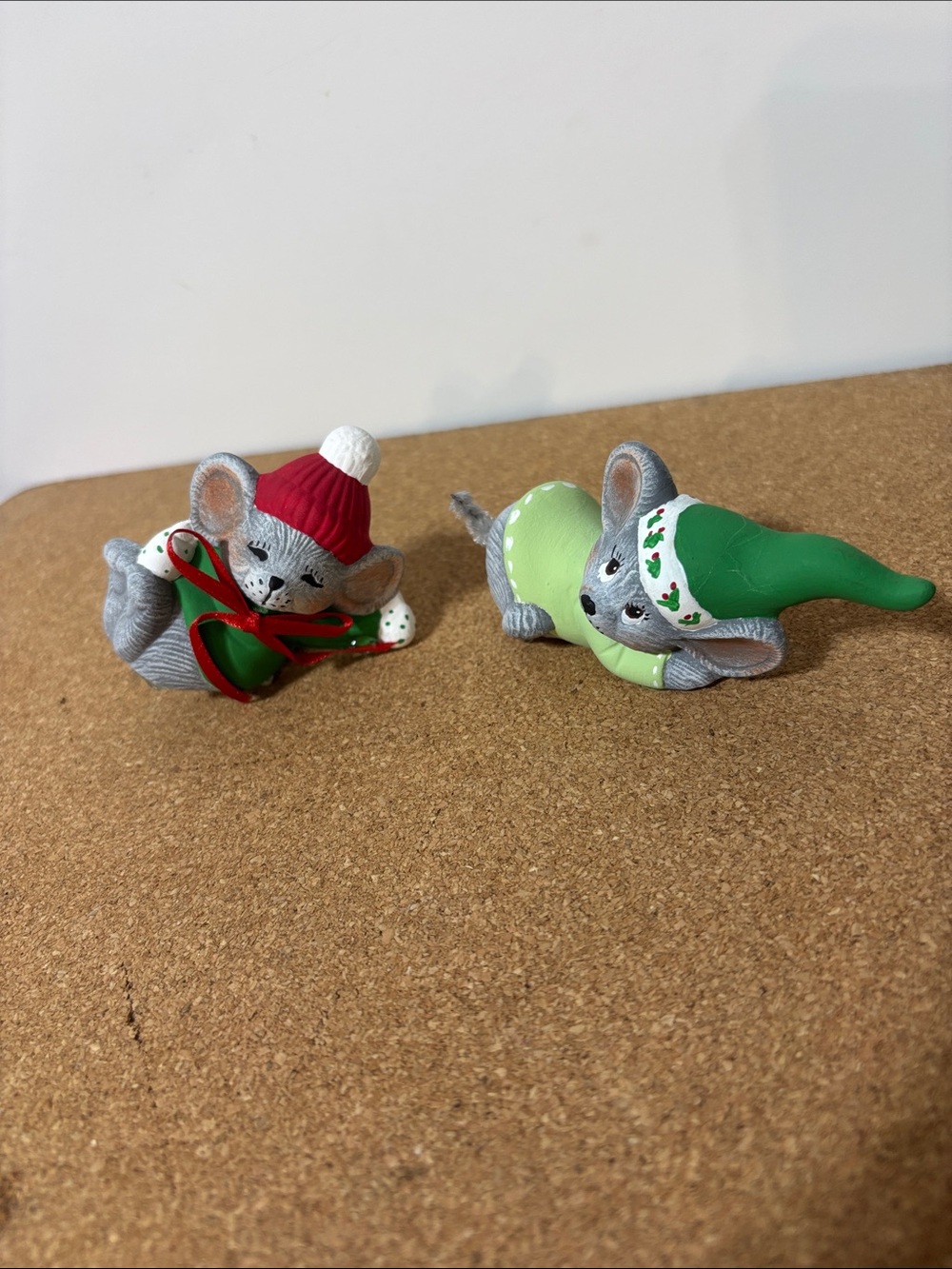 💐3/$15 Ceramic Vintage Holiday Mouse Figurine Set Christmas 4-5”